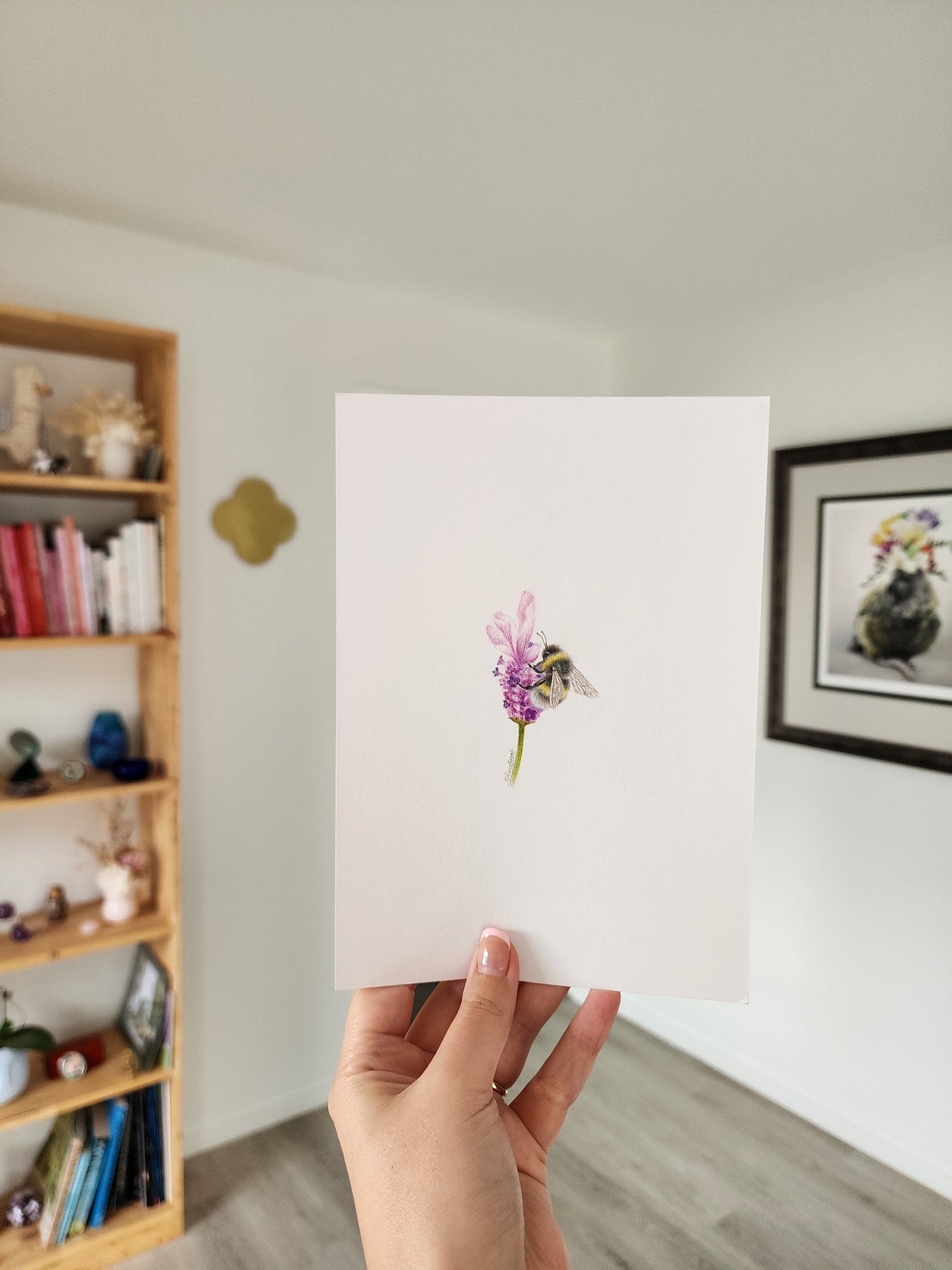 Mini one-off original 'coloured pencil bee 8'