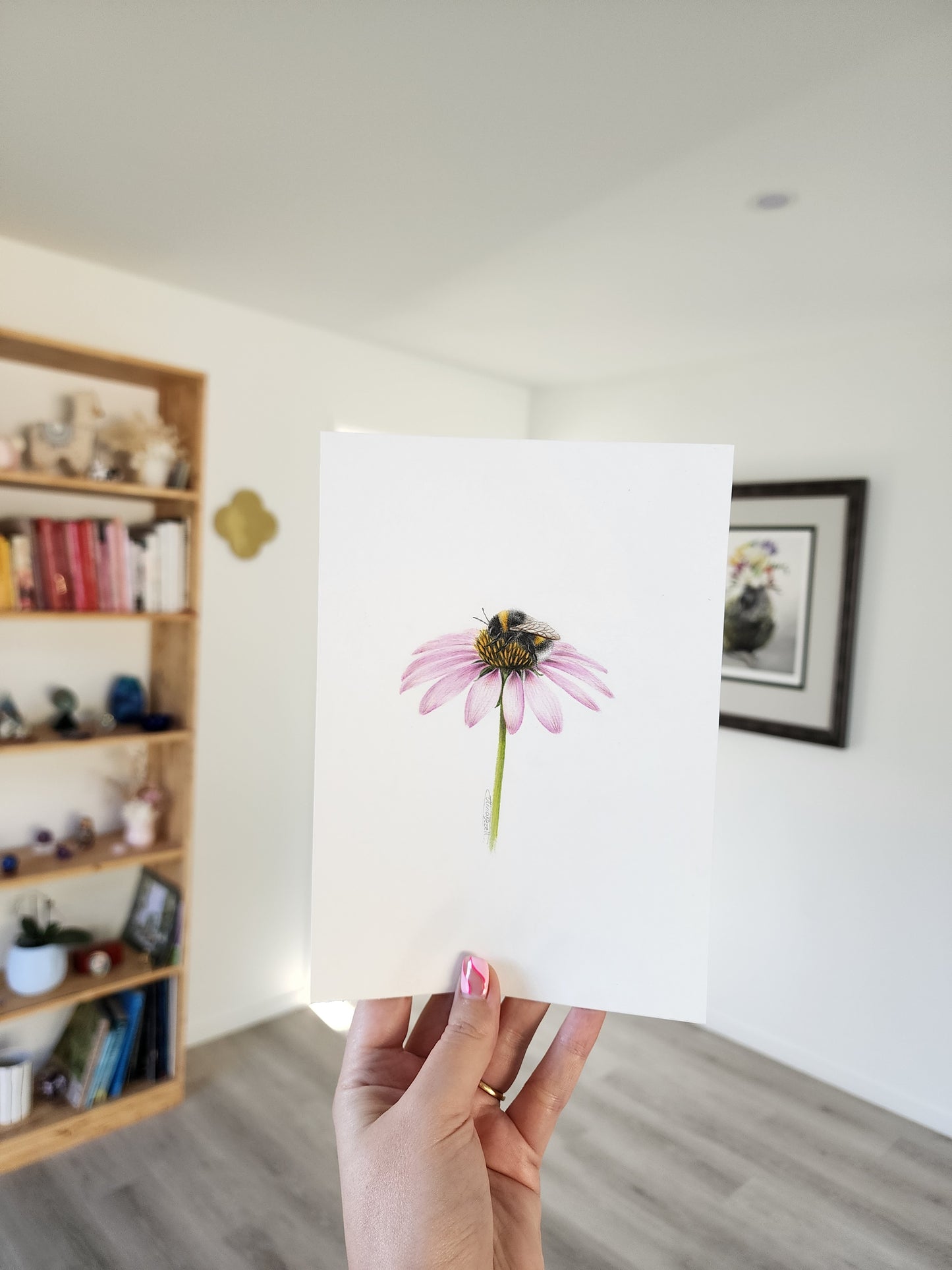 Mini one-off original 'coloured pencil bee 11'