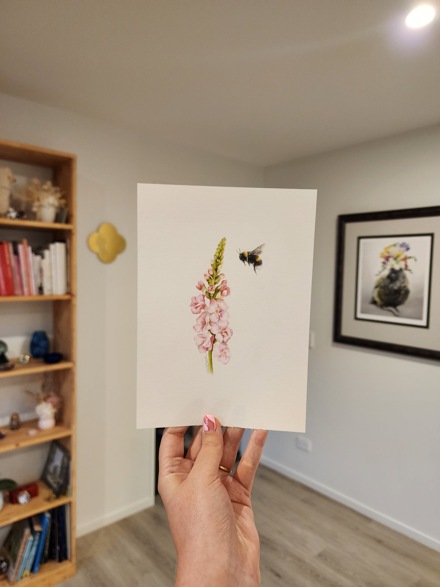 Mini one-off original 'coloured pencil bee 14'