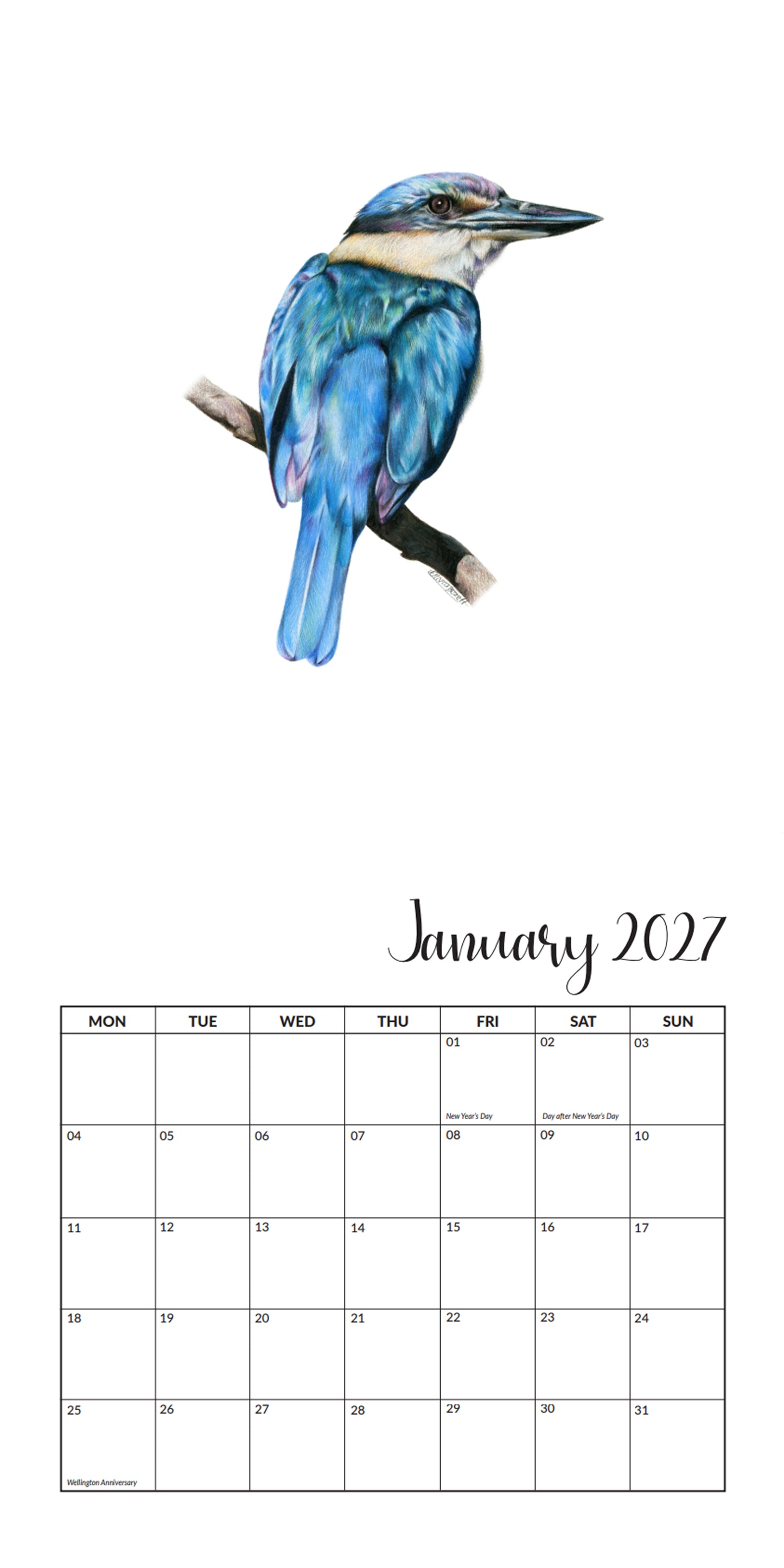 PRE-ORDER - 2027 Birds, Bees and Blooms Calendar - LARGE SIZE