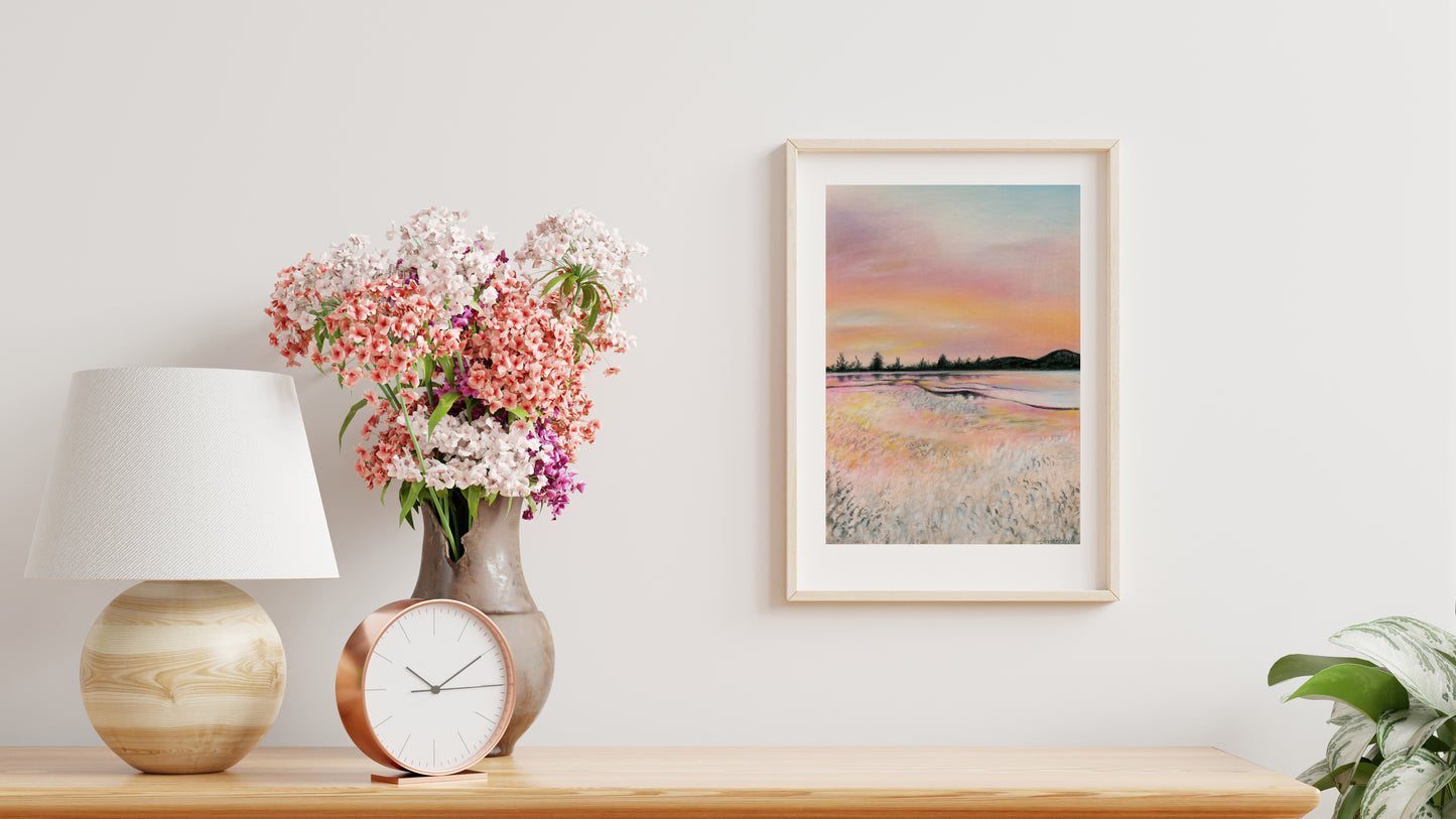 Beach at Sunset print