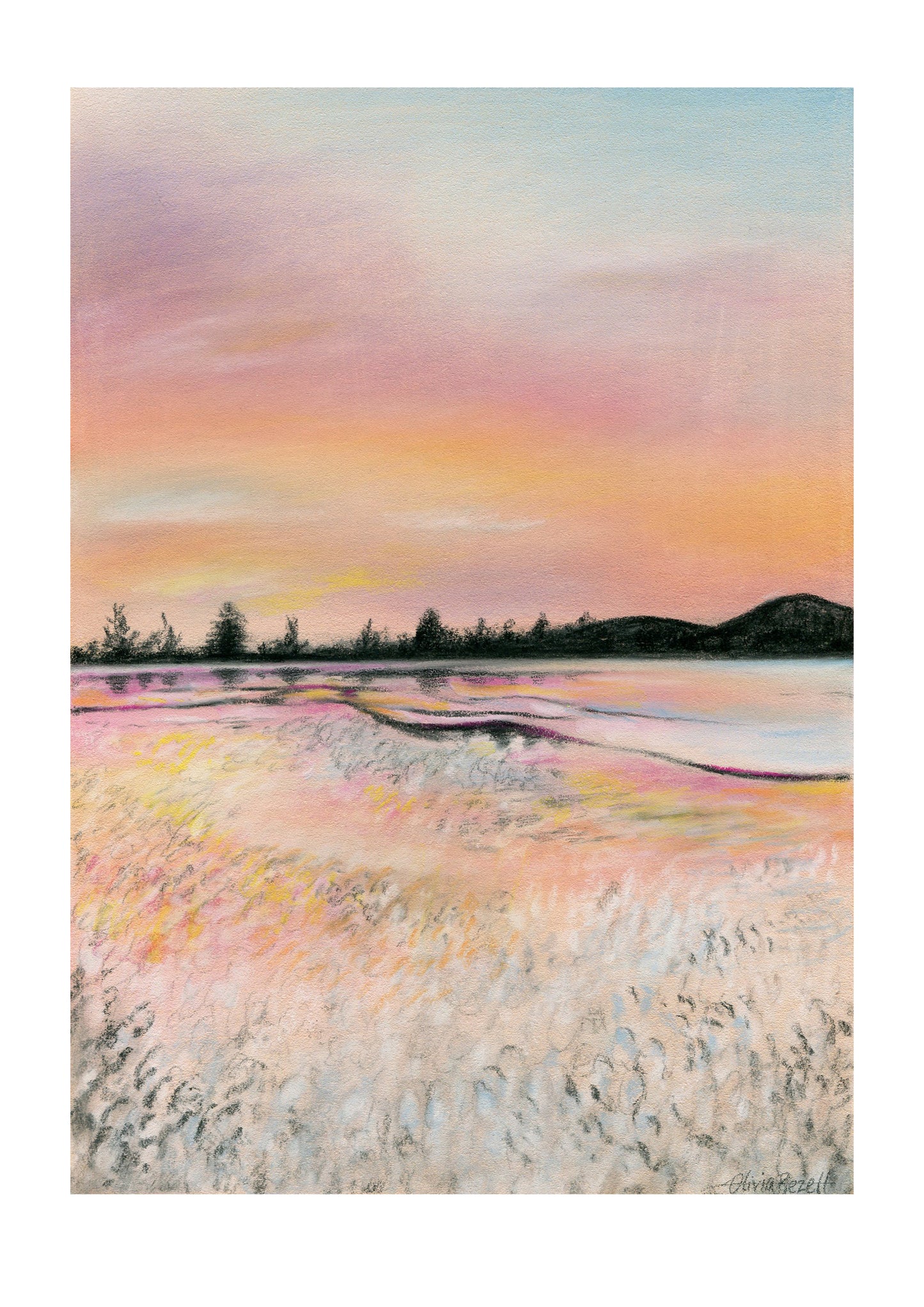 Beach at Sunset print