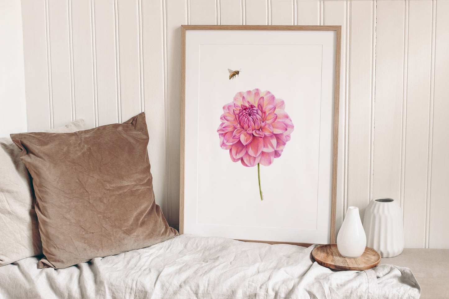 Dahlia and Bee Print