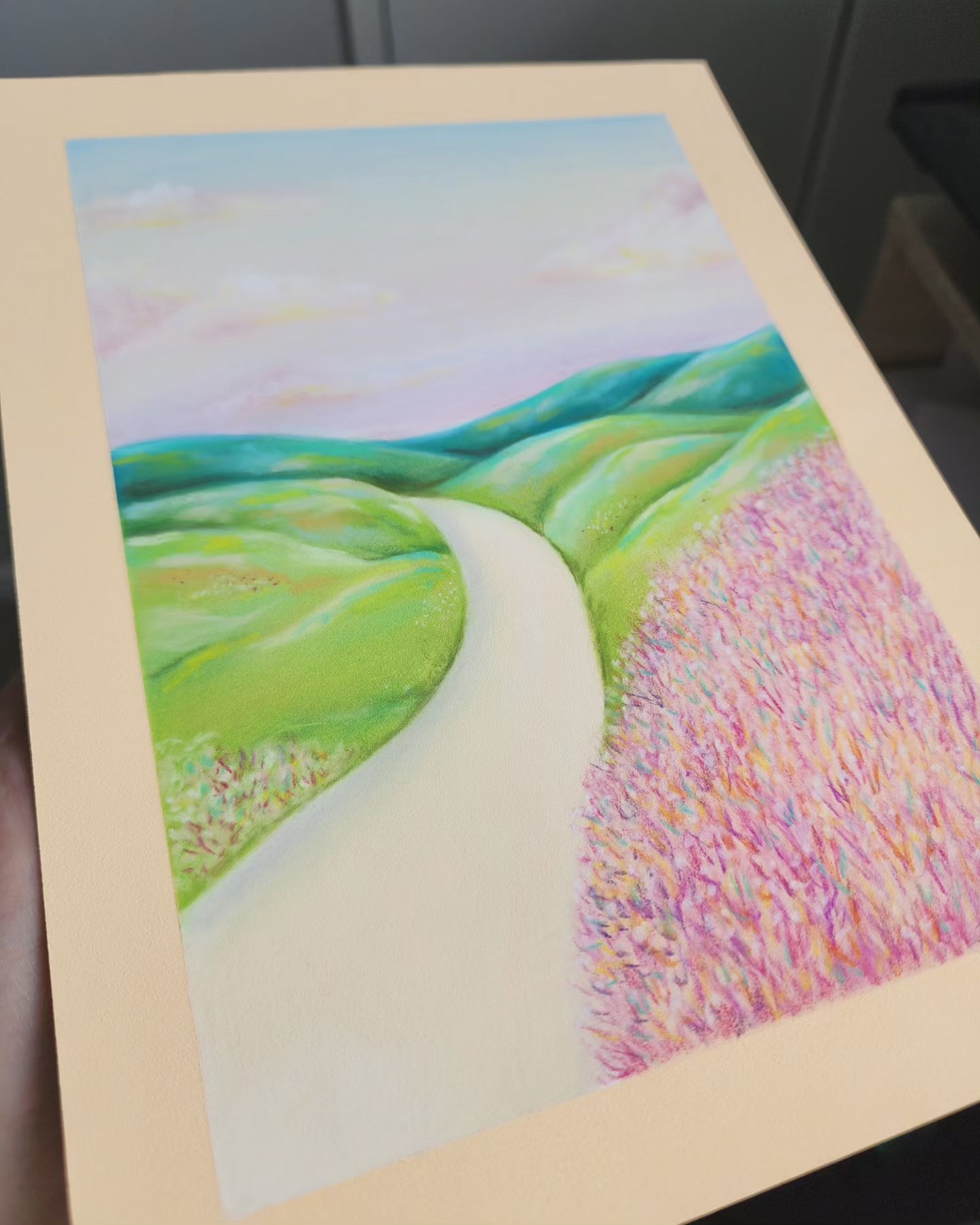 'Pink Skies' pastel original