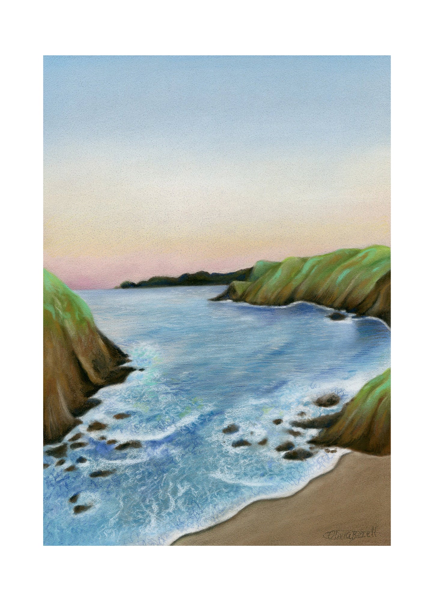 'In the Bay' pastel original
