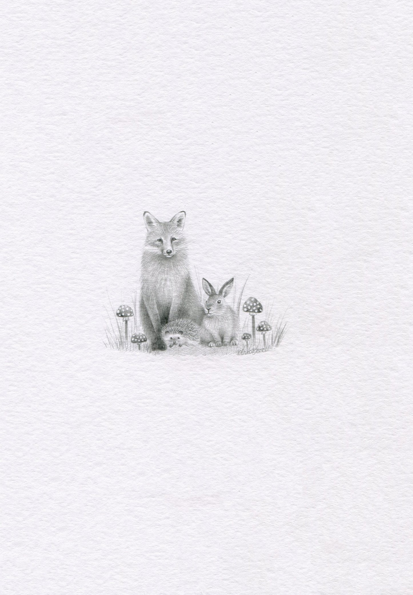 Mini one-off original 'Fox, Hedgehog and Rabbit'