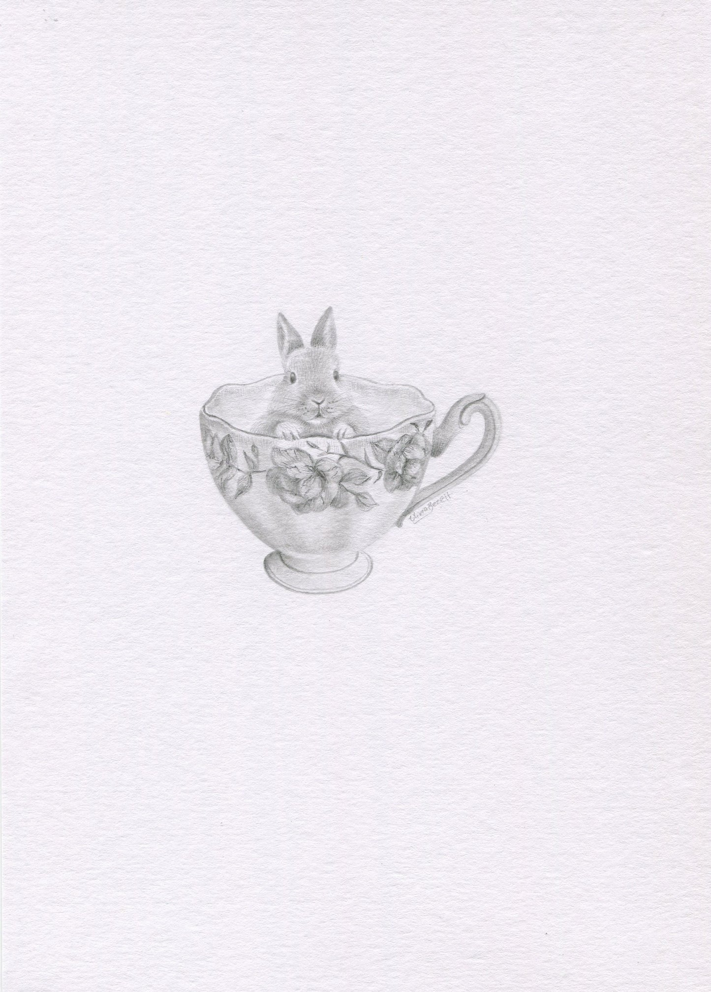 Mini one-off original 'Bunny in a Teacup'