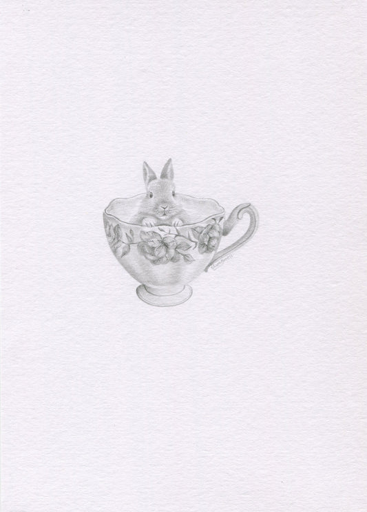 Mini one-off original 'Bunny in a Teacup'