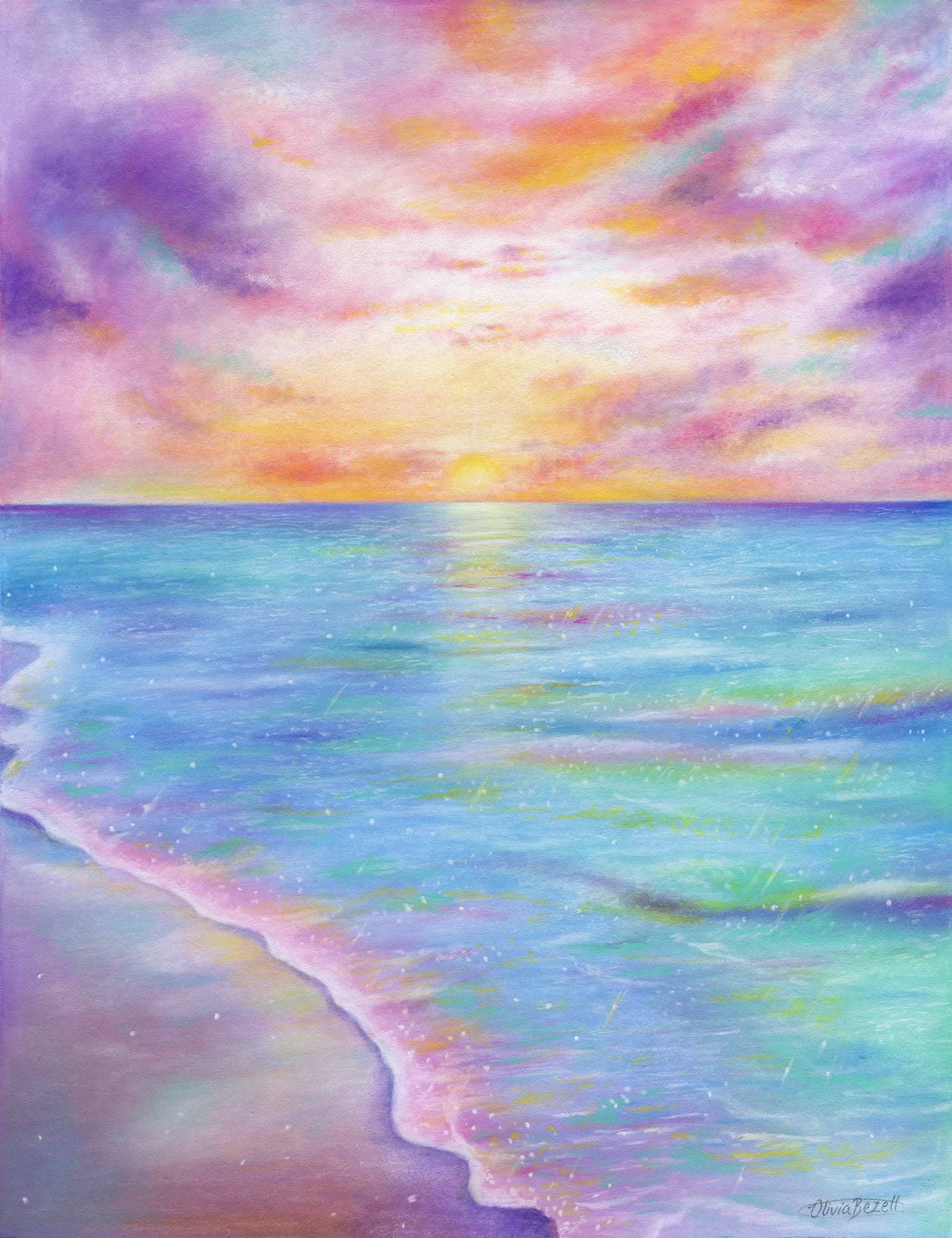 'Mermaid Seas' pastel original