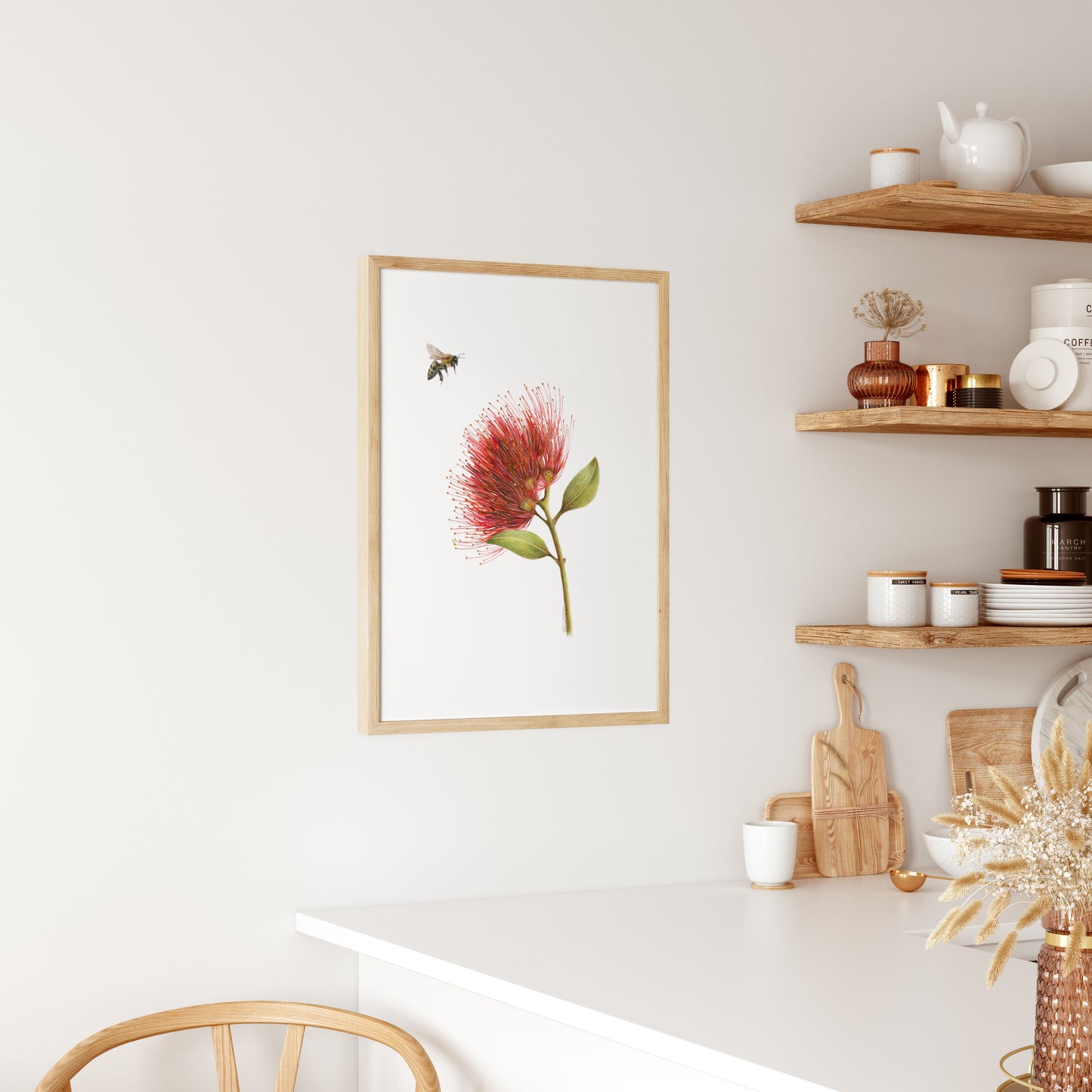 Pōhutukawa and Bee Print