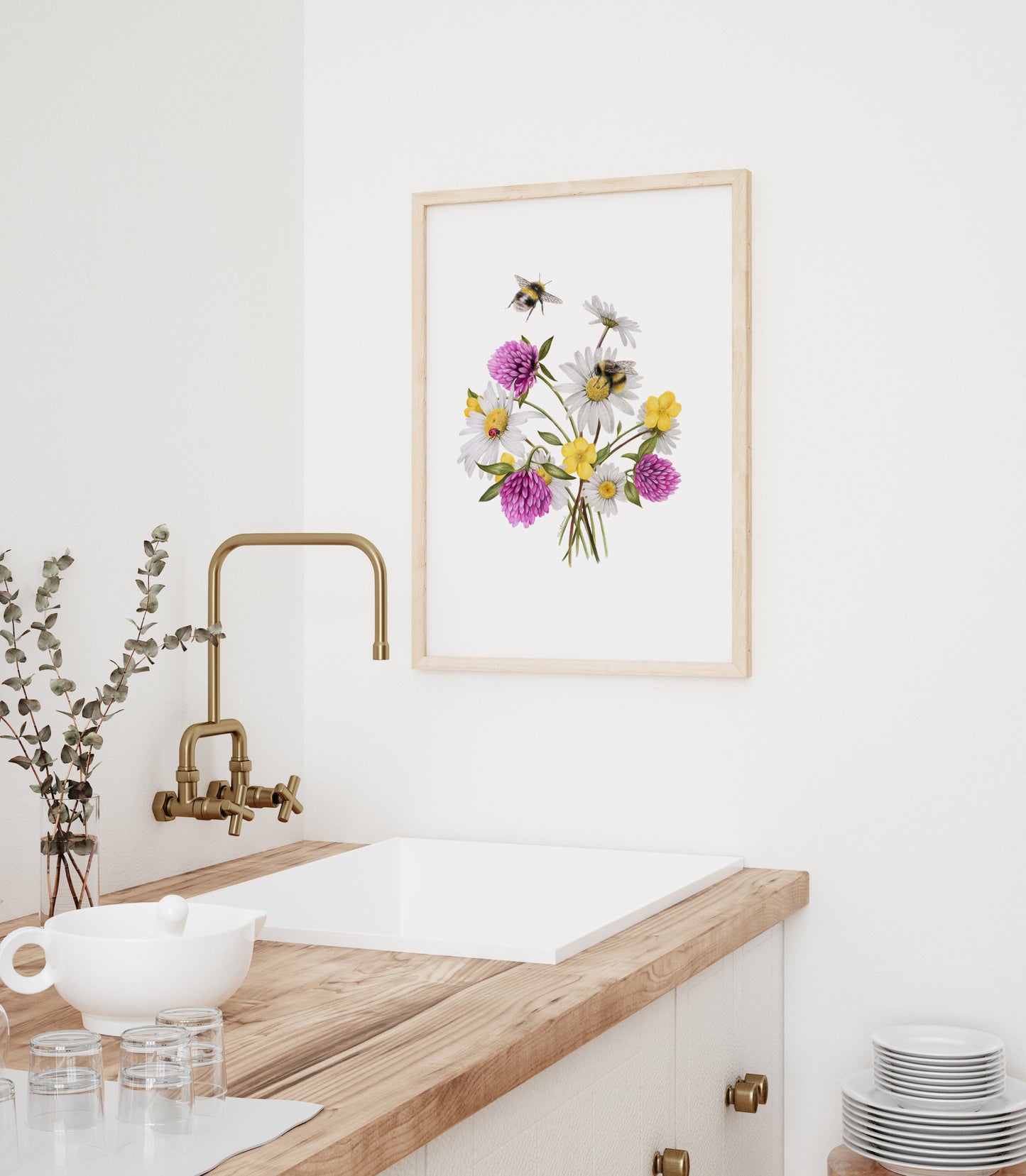 Wildflowers and Bees Print