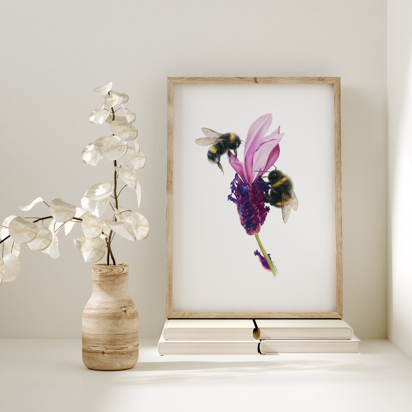 Bees on Lavender Print