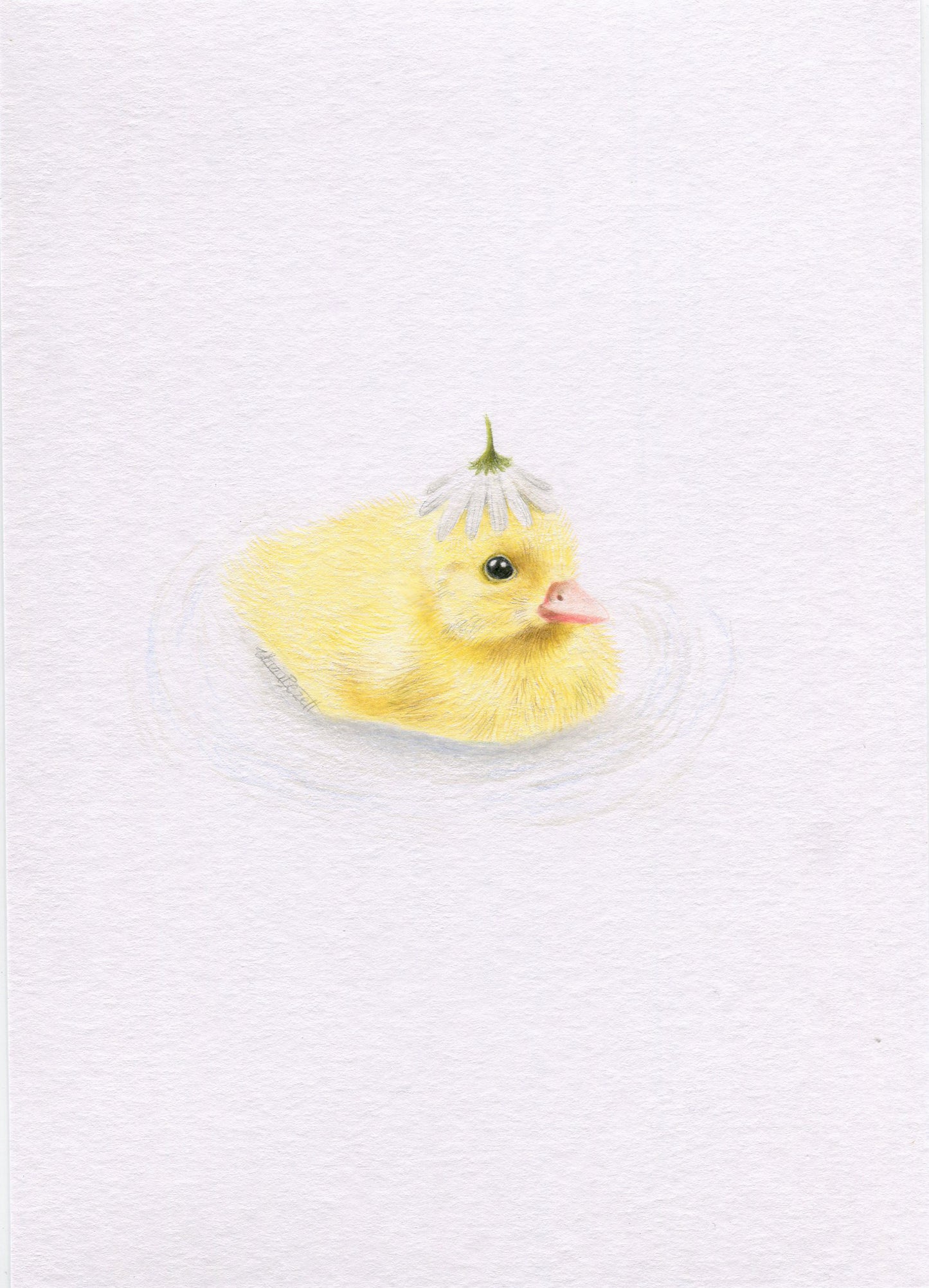 Mini one-off original 'Duckling with Flower Hat 3'