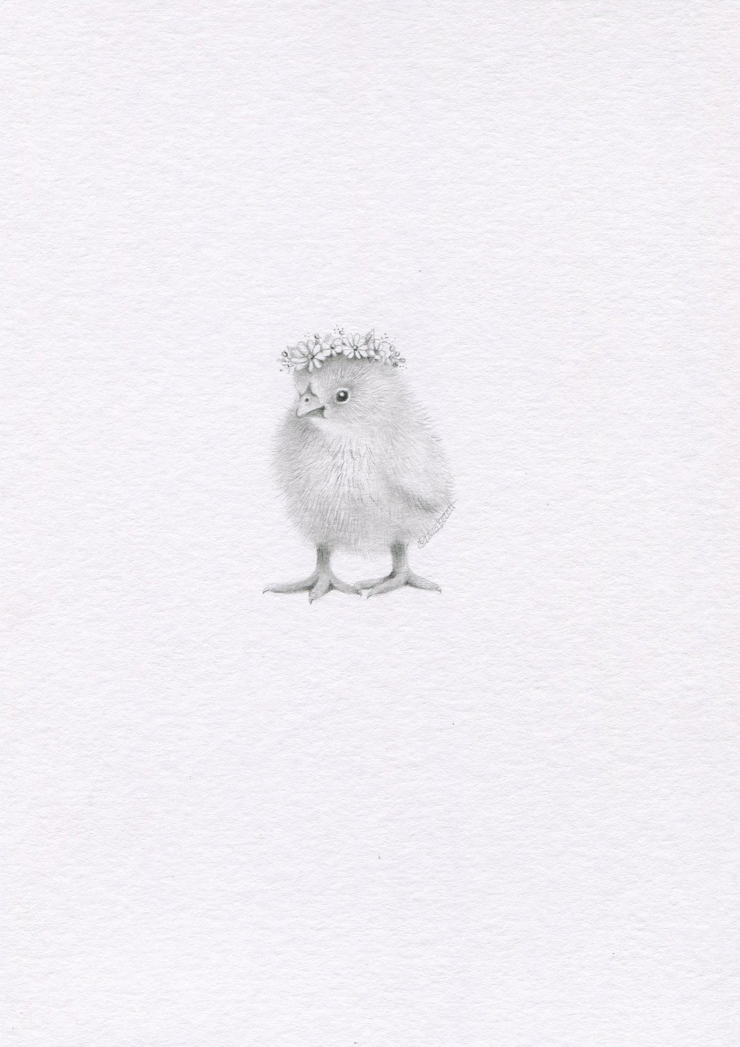 Mini one-off original 'Chick with Flower Crown'
