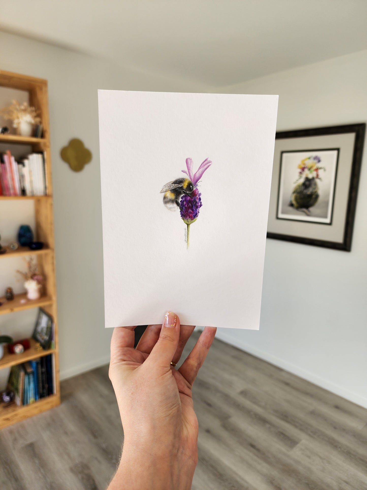 Mini one-off original 'coloured pencil bee 2'