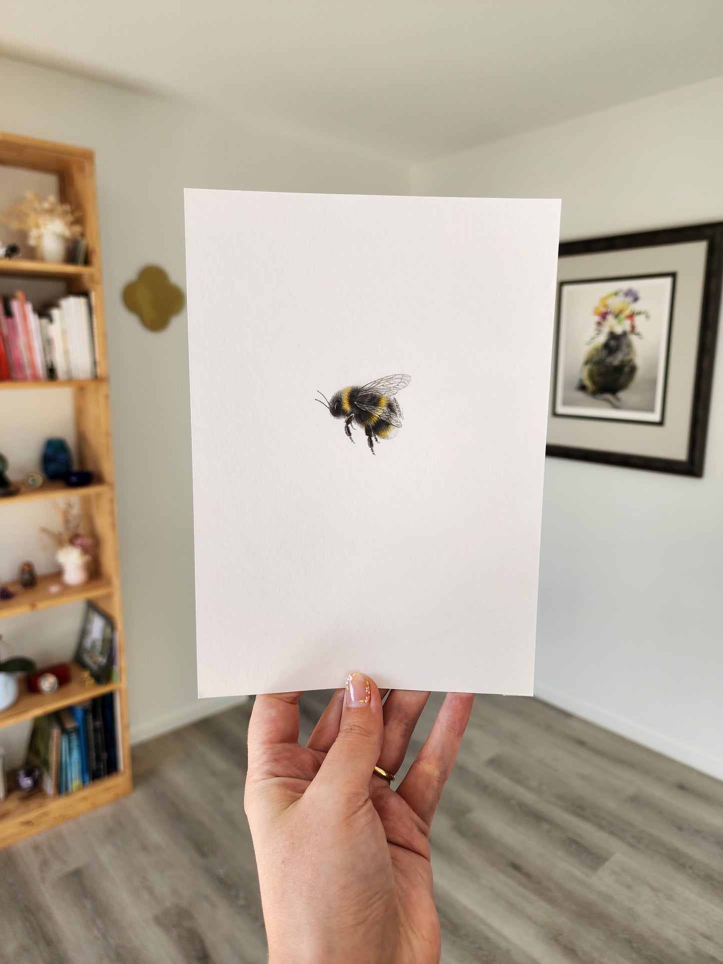 Mini one-off original 'coloured pencil bee 3'