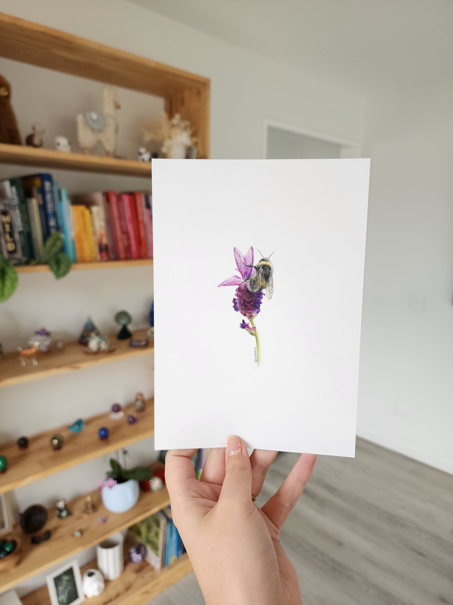 Mini one-off original 'coloured pencil bee 1'