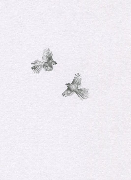 Mini one-off original 'Fantails Flying'