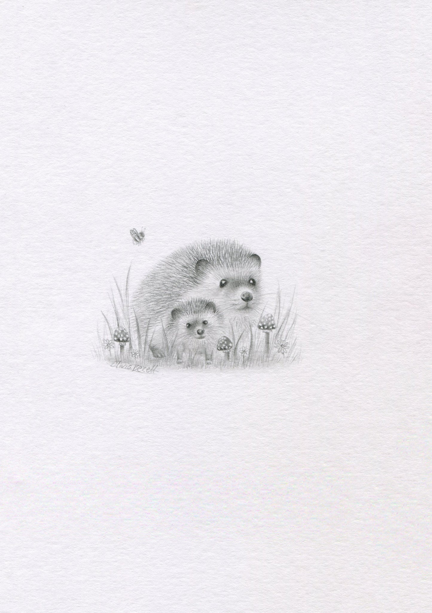 Mini one-off original 'Mum and Baby Hedgehog'