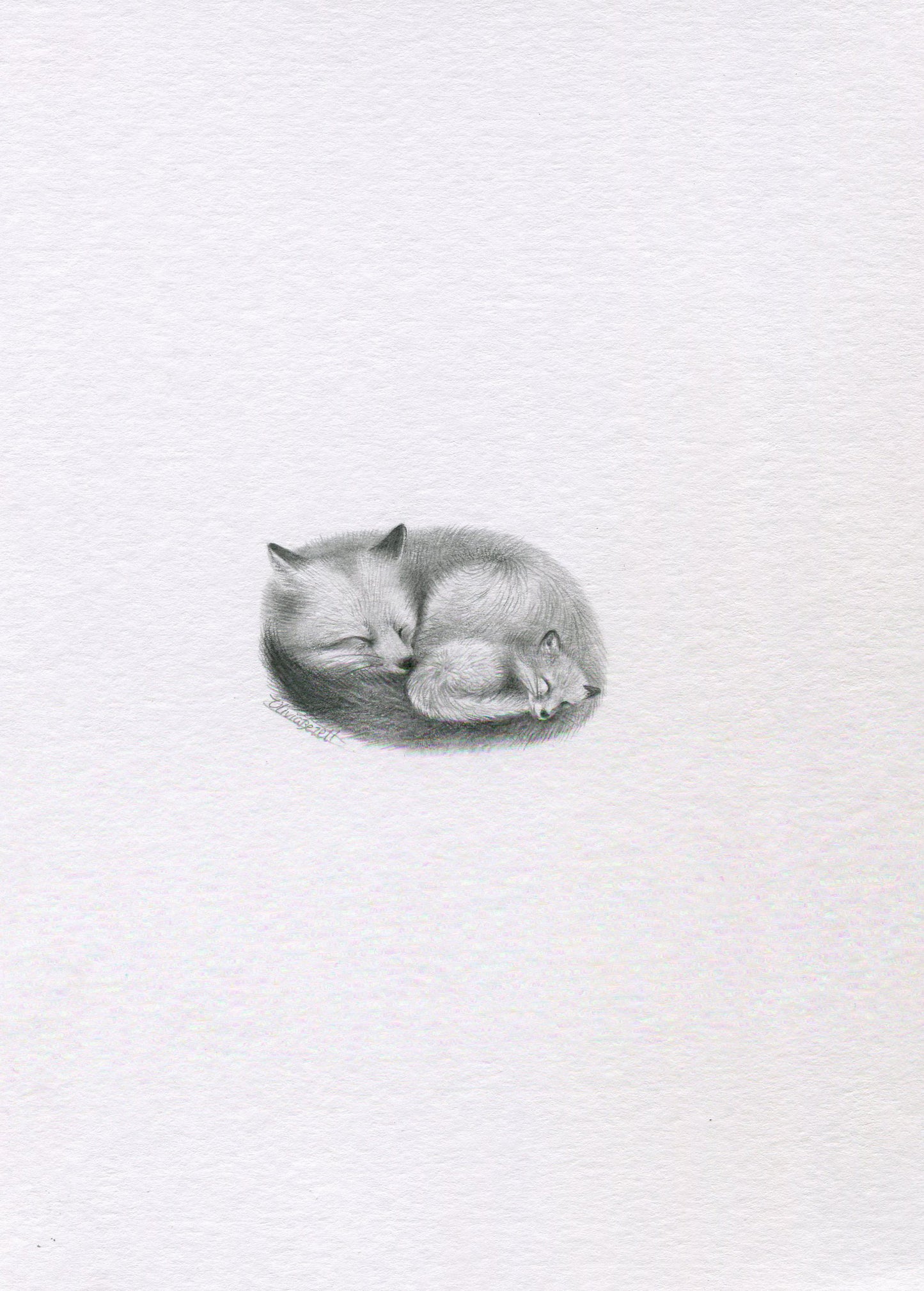 Mini one-off original 'Mum and Baby Fox'