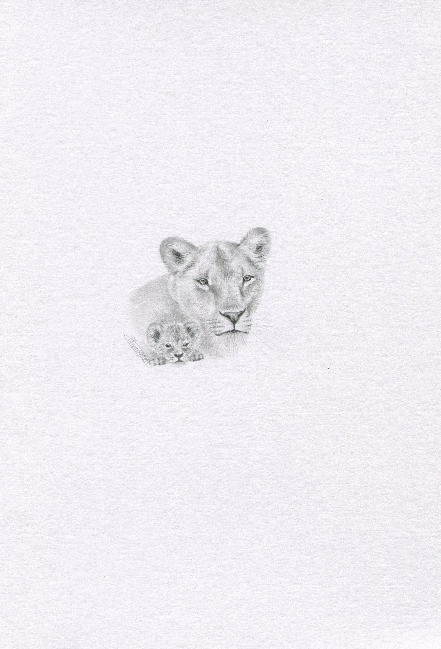 Mini one-off original 'Mum and Baby Lion'