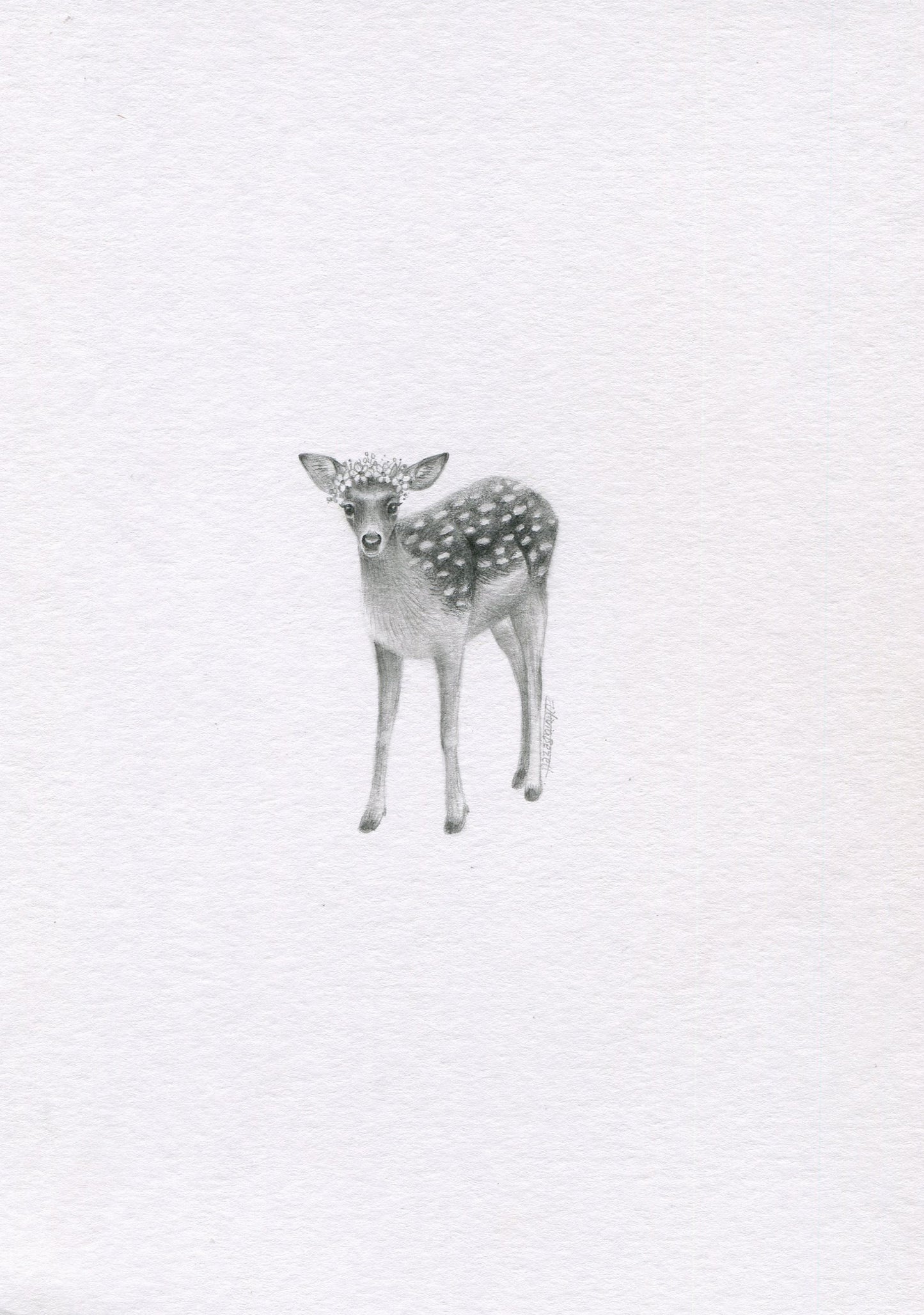Mini one-off original 'Deer with Flower Crown'