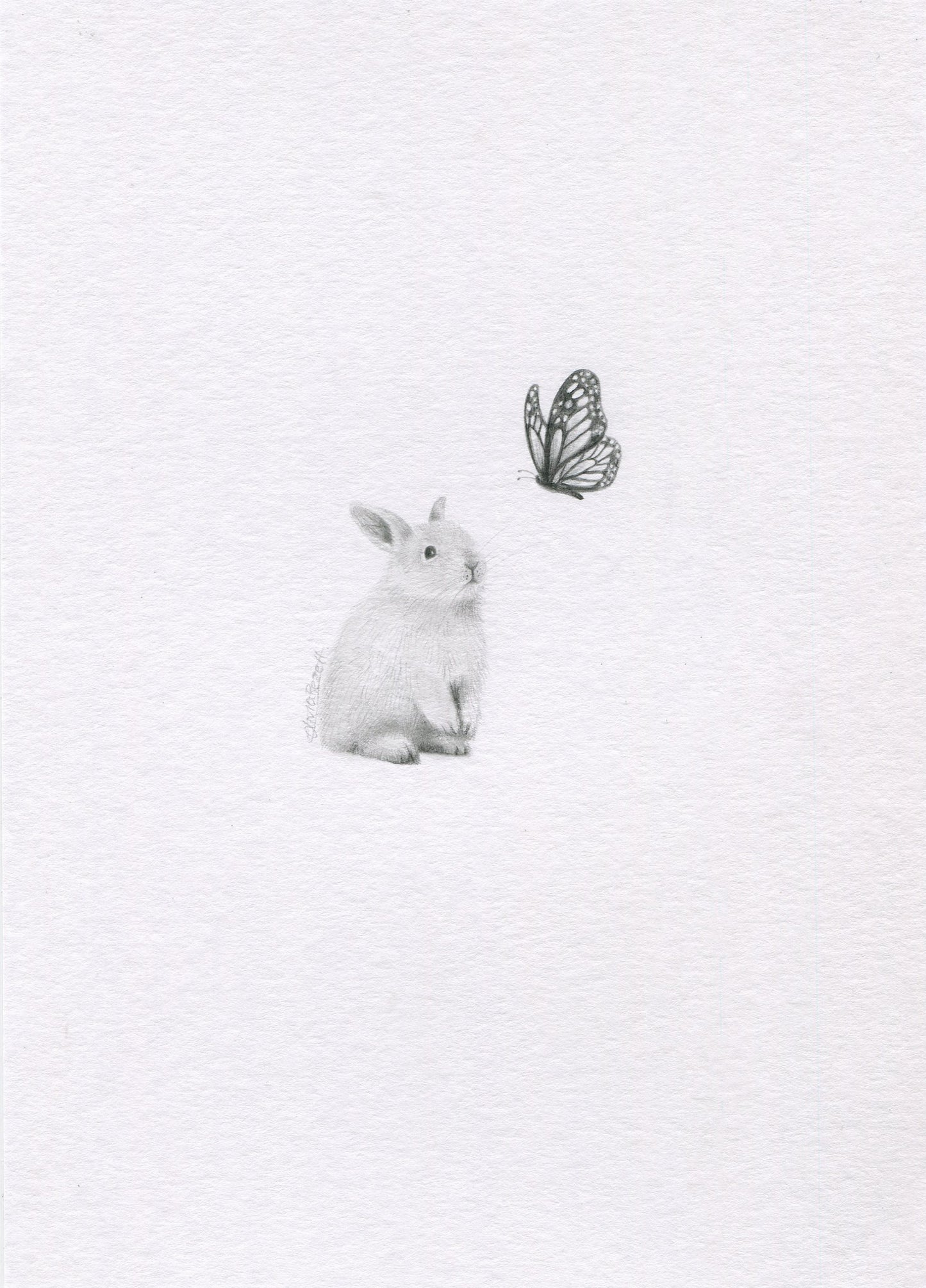 Mini one-off original 'Bunny and Butterfly 2'