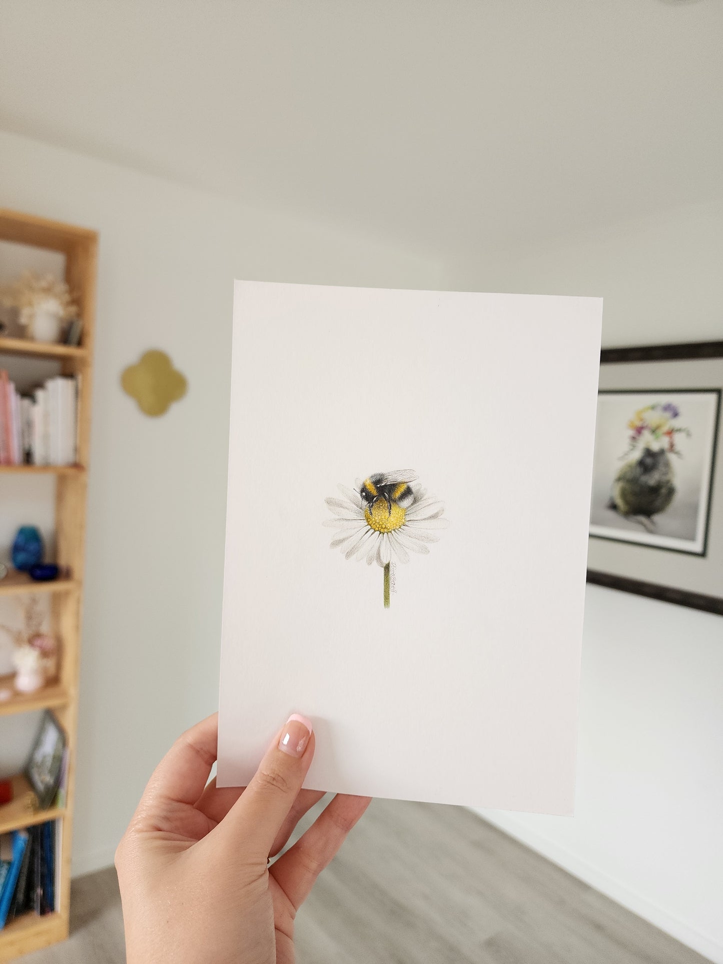 Mini one-off original 'coloured pencil bee 5'