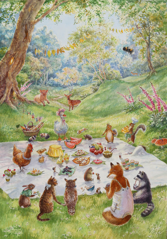 Original 'Picnic' Collaboration piece between Olivia Bezett and Josephine Davis