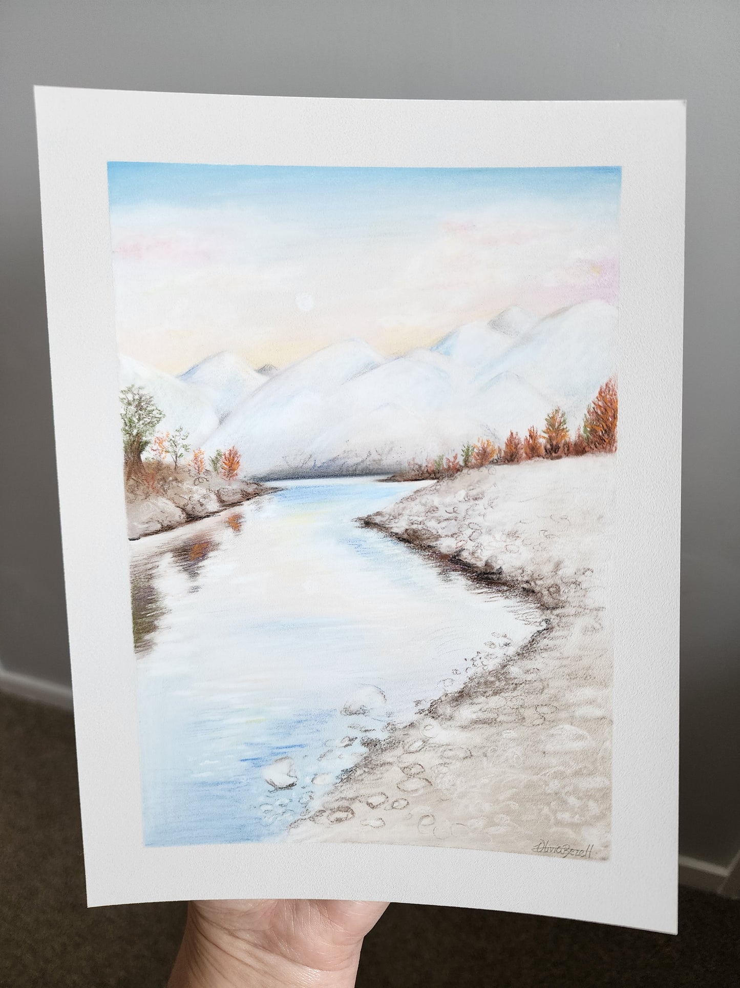 'Snowscape' pastel original