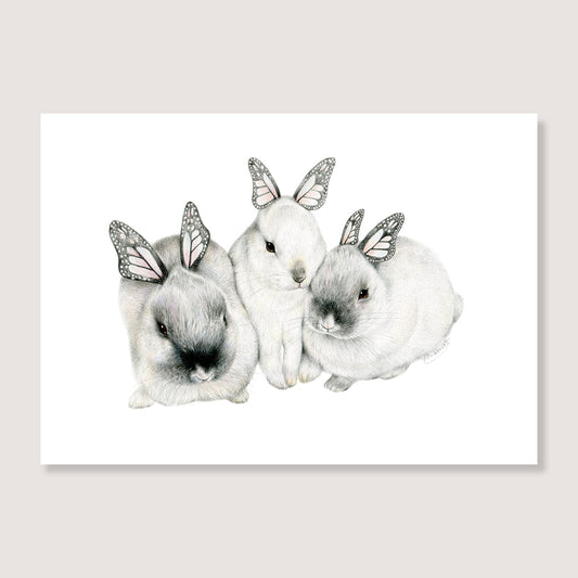 Butterfly Bunny Family Print