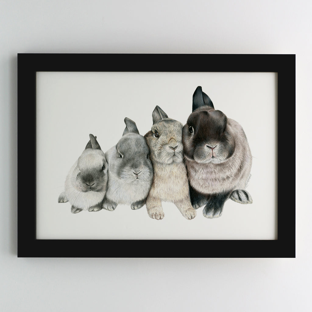 Four Bunnies Print