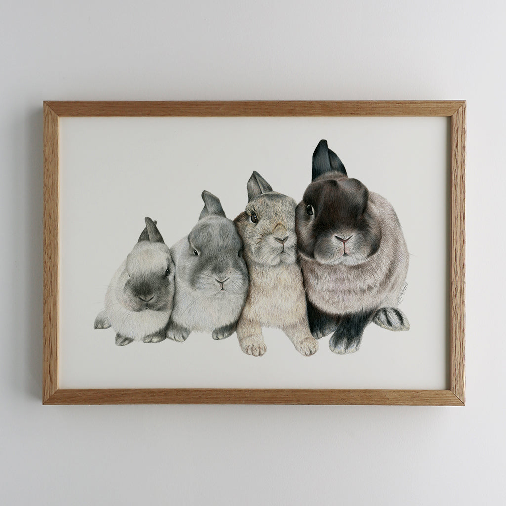 Four Bunnies Print