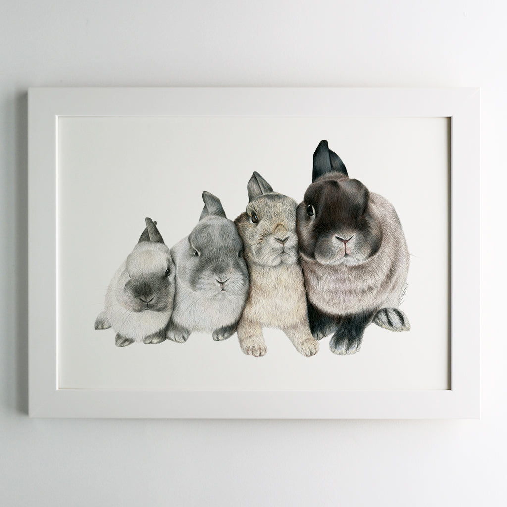 Four Bunnies Print