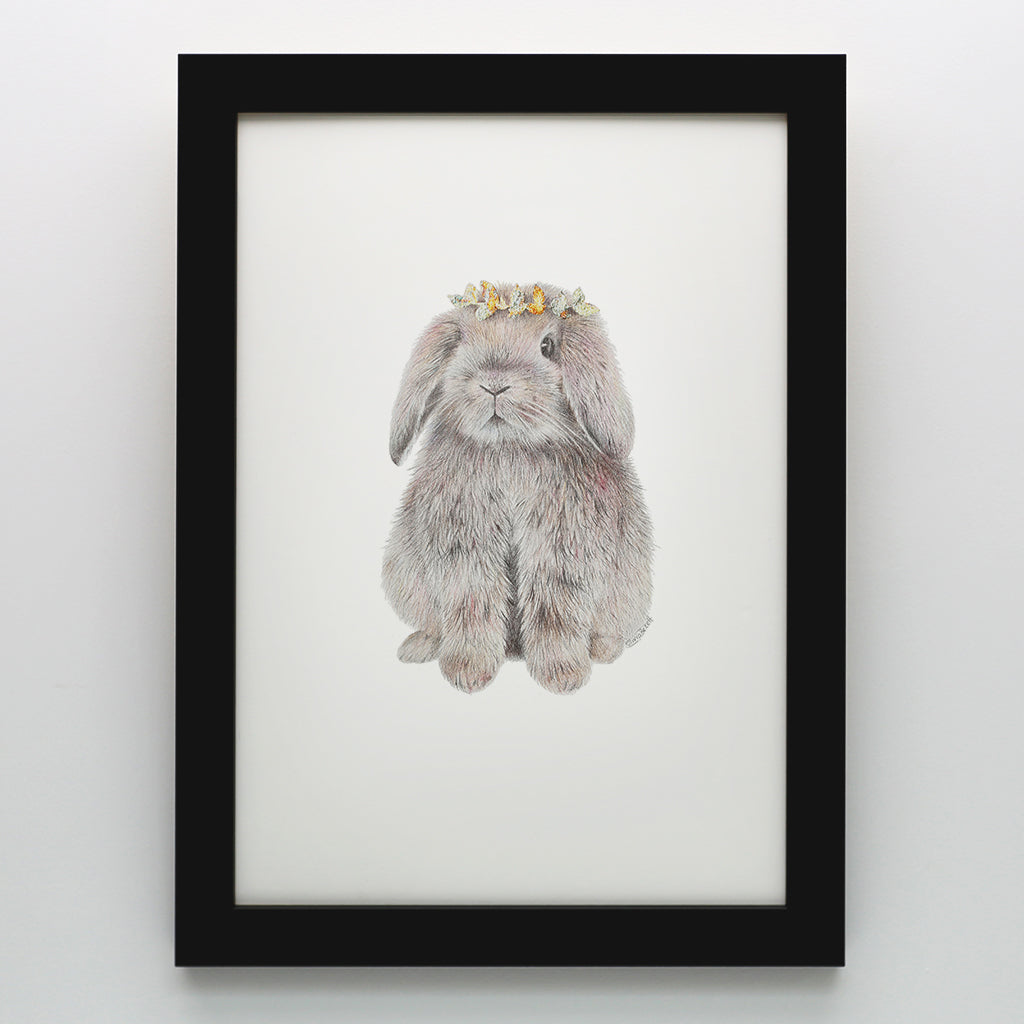 Wreath Bunny Print
