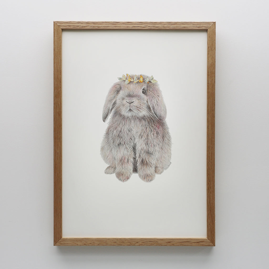 Wreath Bunny Print