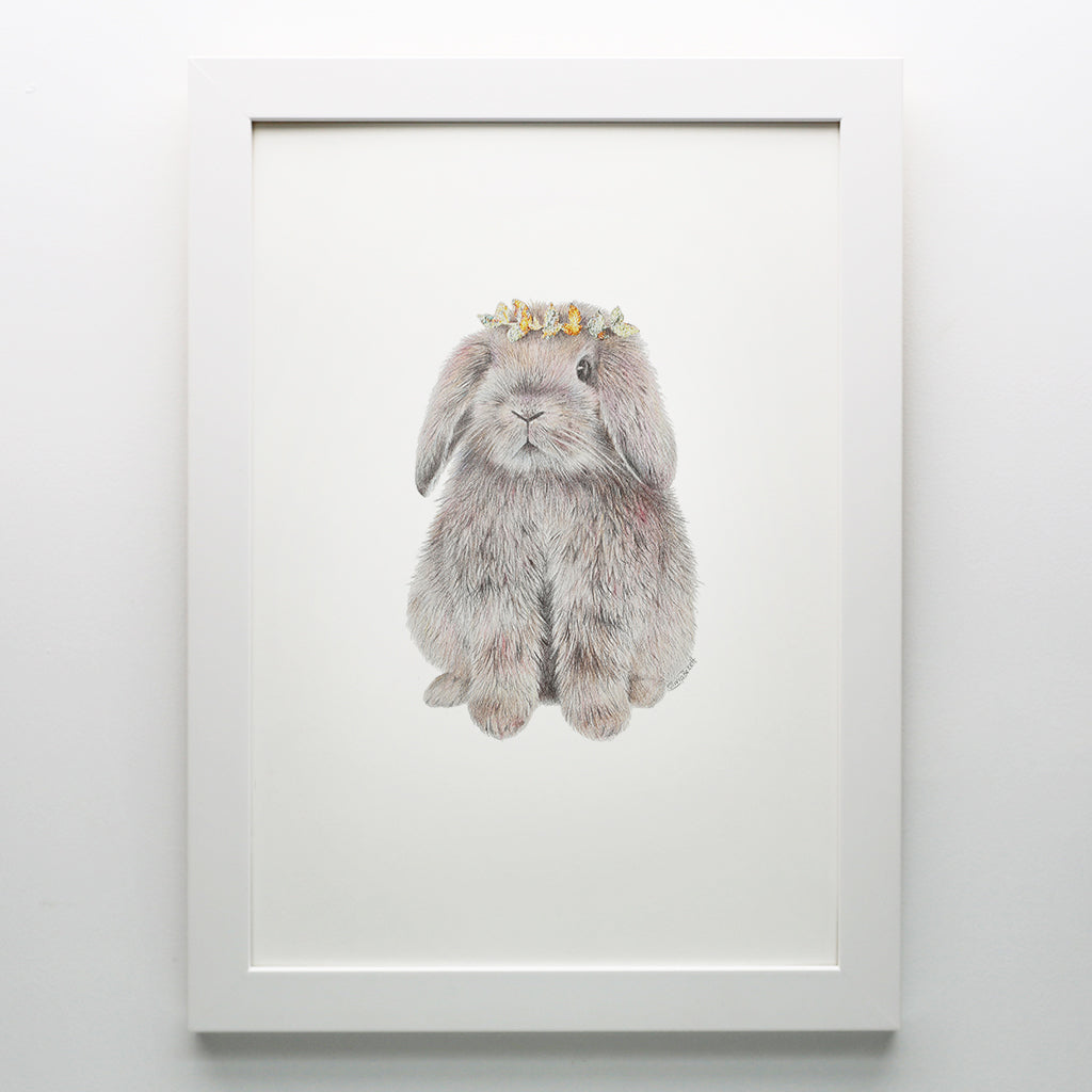 Wreath Bunny Print
