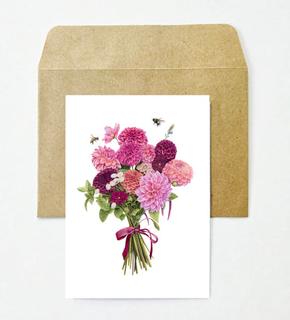 Dahlia Bouquet Greeting Card