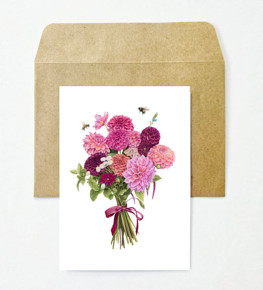 Dahlia Bouquet Greeting Card