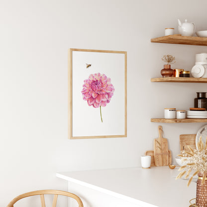 Dahlia and Bee Print