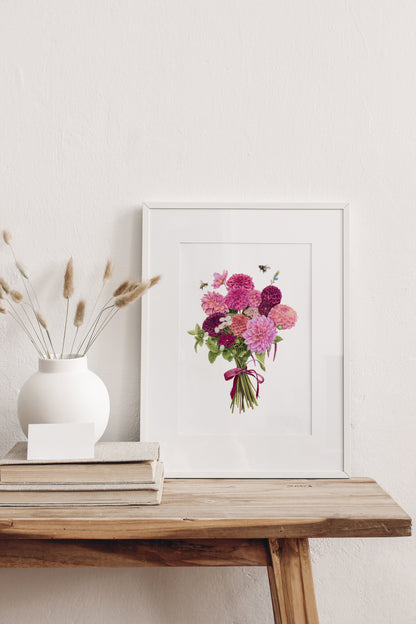 Dahlia Bouquet Print