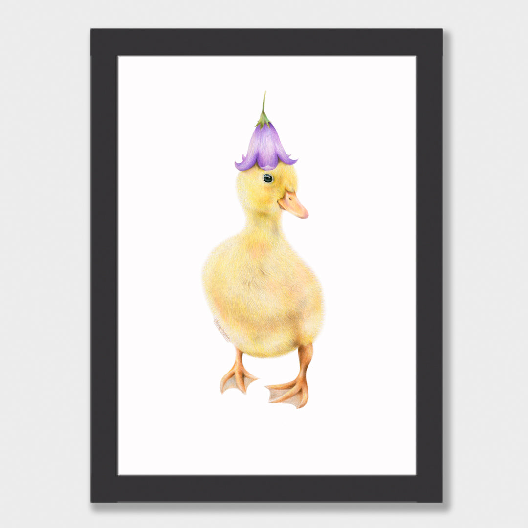 Duckling with Flower Hat Print