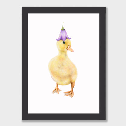 Duckling with Flower Hat Print