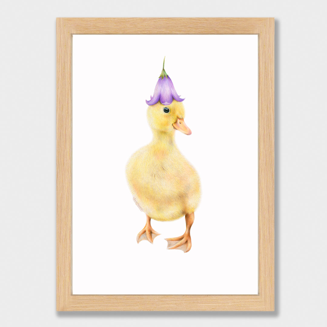 Duckling with Flower Hat Print