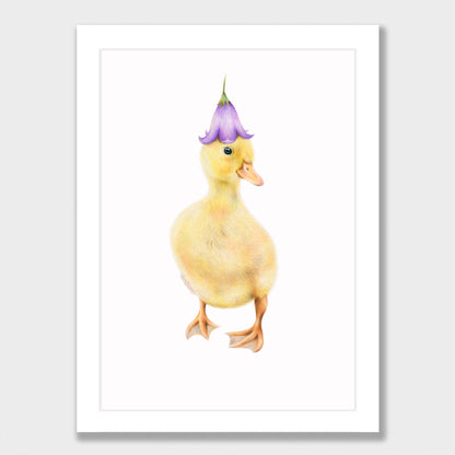 Duckling with Flower Hat Print