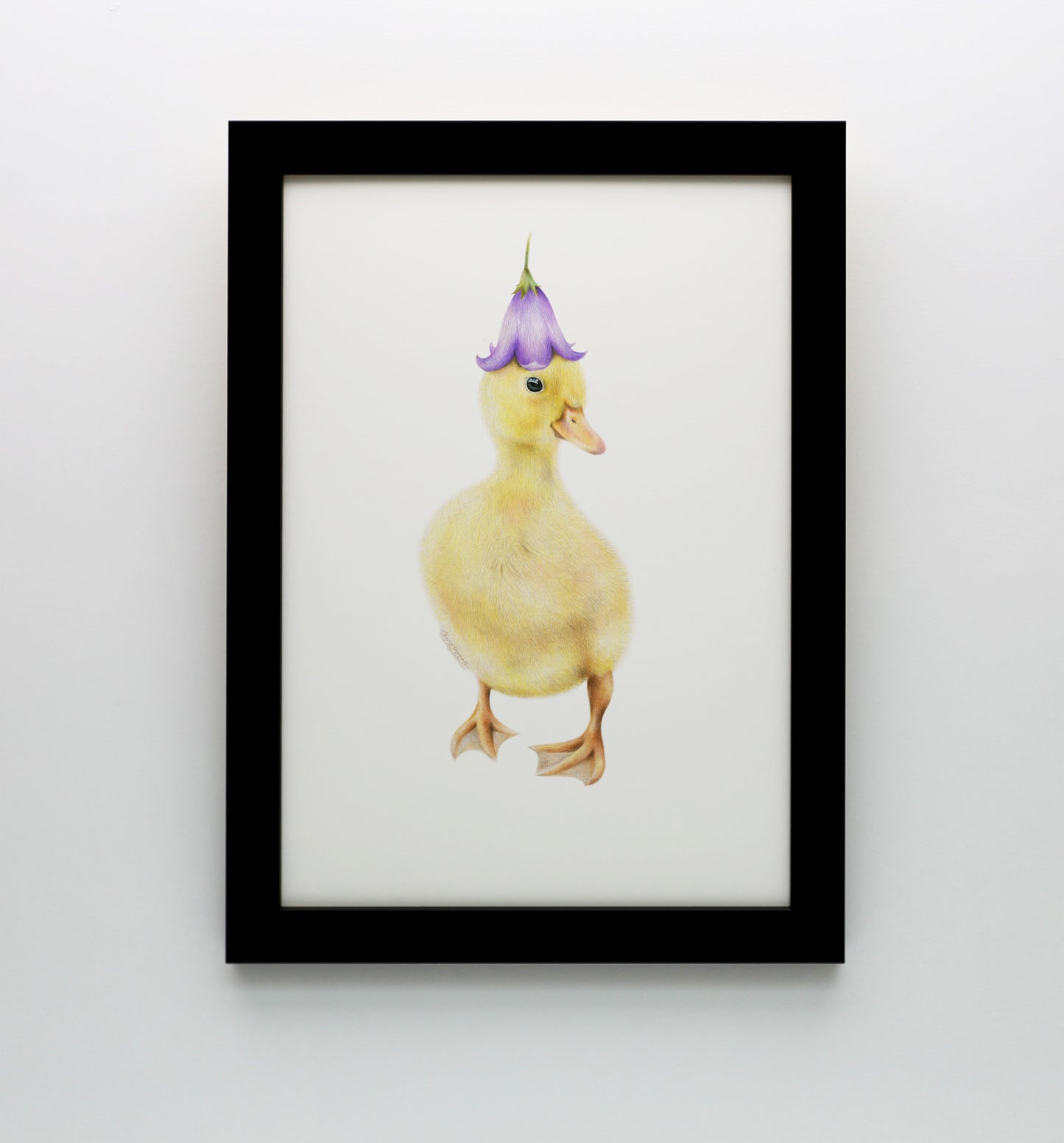 Duckling with Flower Hat Print