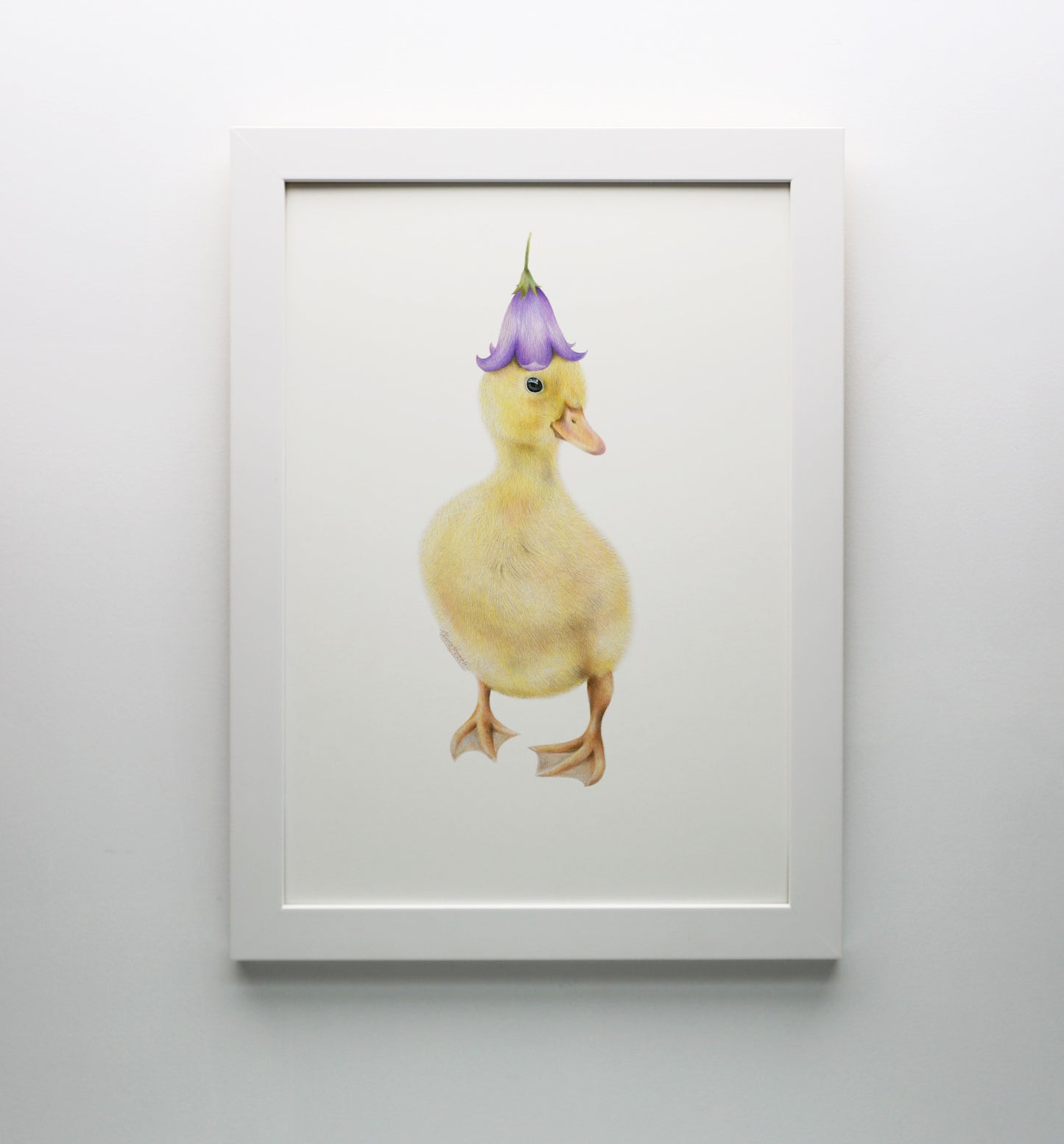 Duckling with Flower Hat Print