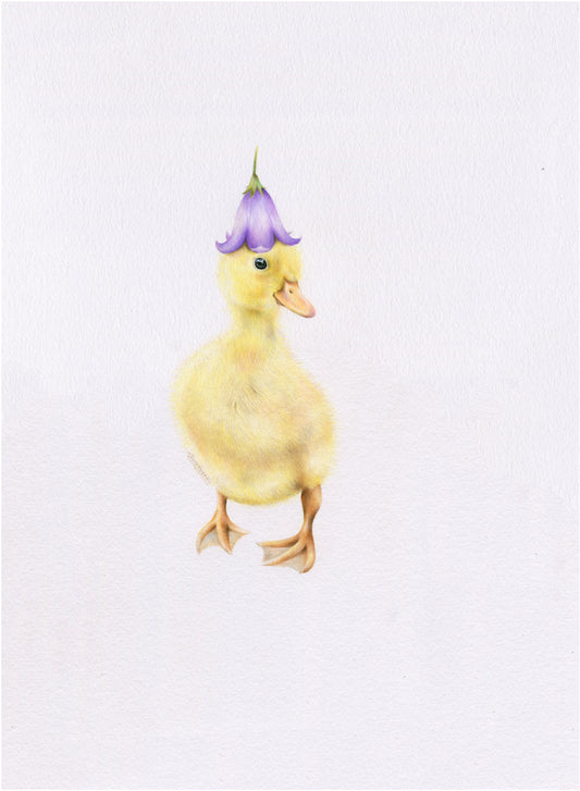 Original 'Duckling with Flower Hat'