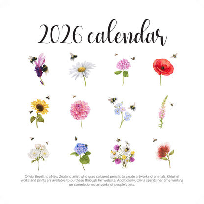 *PRE-ORDER* 2026 Flowers and Bee Calendar