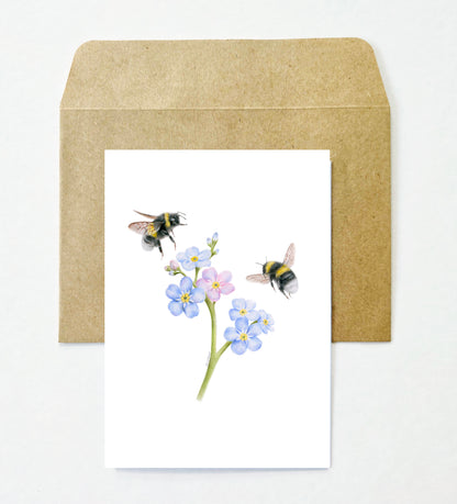 Flowers and Bees 12 Pack Greeting Card set